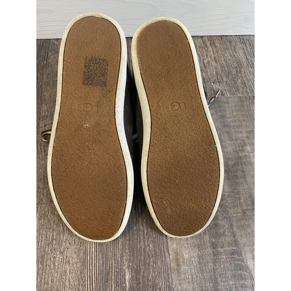 Ugg Shoes Womens Size 7 Gray Olive Trainer Casual Suede High Top Basic Sneakers - Picture 12 of 13